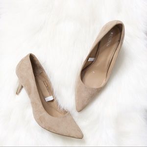 Merona Faux Suede High Heel Pumps Nude Size 10
